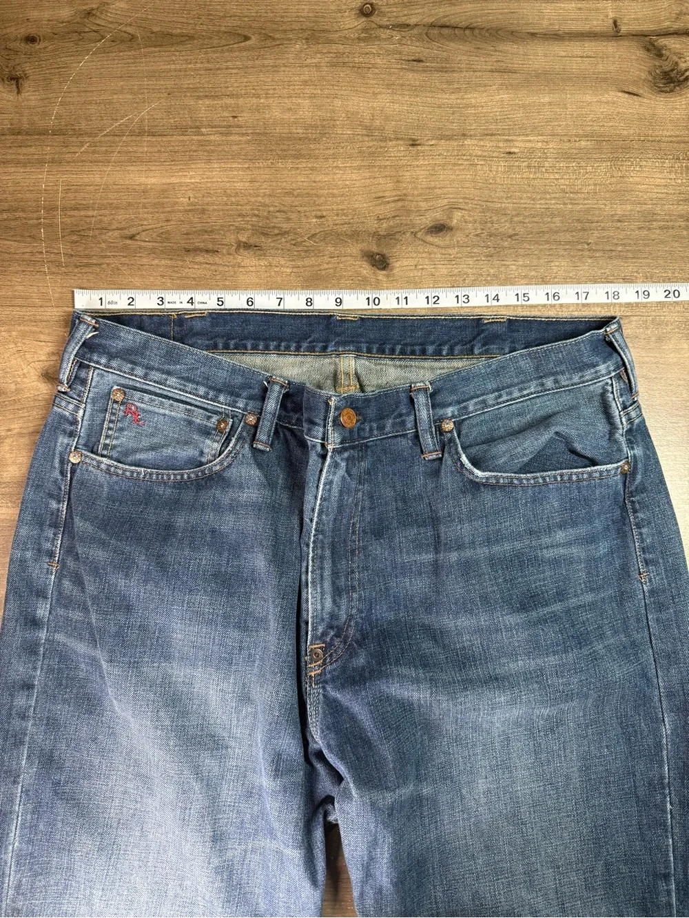 Polo Ralph Lauren Mens Wide Leg Mexico Made 100% Cotton Denim 15941 Jeans 38/34